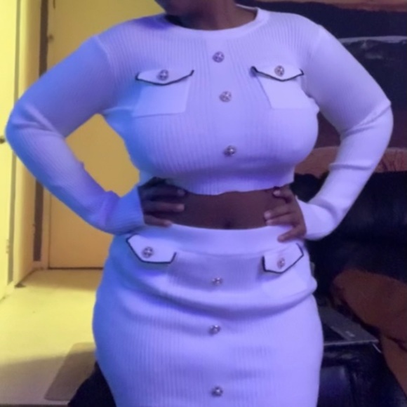 SHEIN White Skirt Two Piece /2 Piece Set - Picture 8 of 8